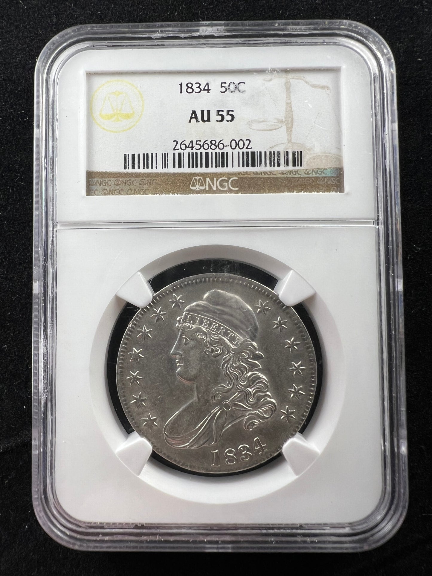1834 50c Bust Half Dollar NGC AU55