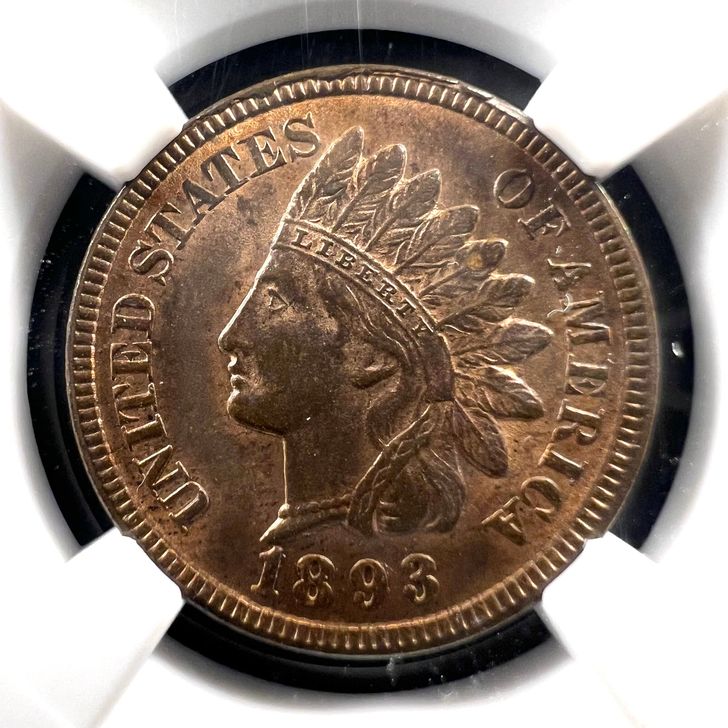 1893 1c Indian Cent NGC MS65RB